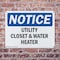 Signmission Utility Closet And Water Heater, 10 in W x Rectangle, Plastic OS-2PACK-NS-P-710-L-18843 - alternate 2
